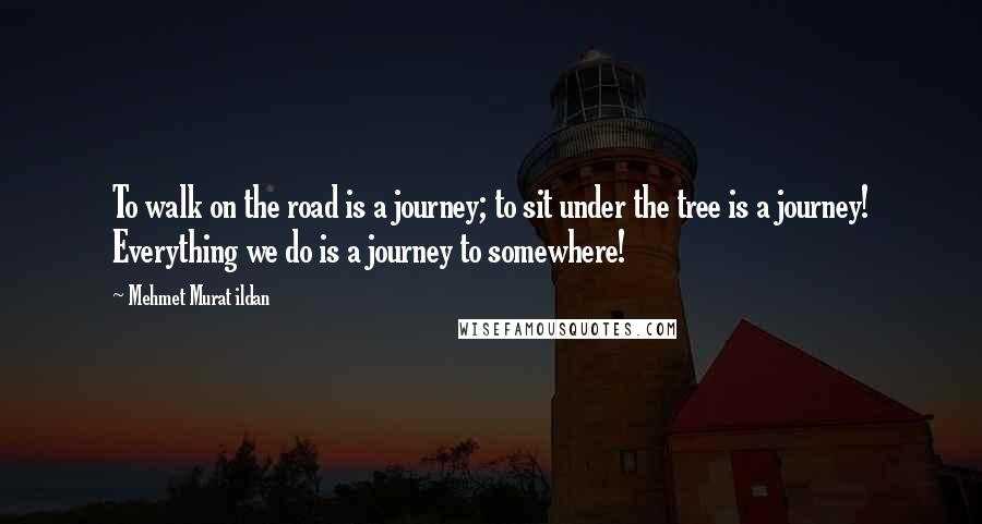 Mehmet Murat Ildan Quotes: To walk on the road is a journey; to sit under the tree is a journey! Everything we do is a journey to somewhere!