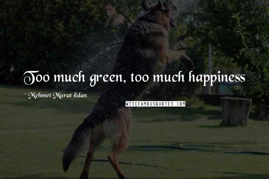 Mehmet Murat Ildan Quotes: Too much green, too much happiness