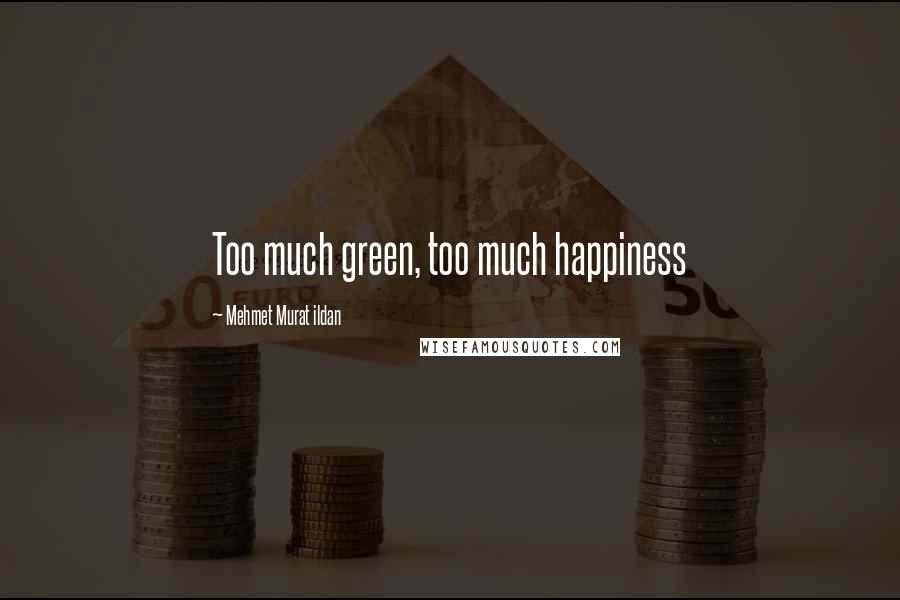 Mehmet Murat Ildan Quotes: Too much green, too much happiness