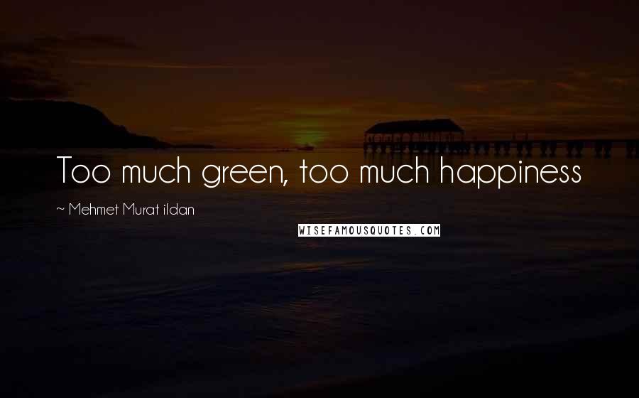 Mehmet Murat Ildan Quotes: Too much green, too much happiness