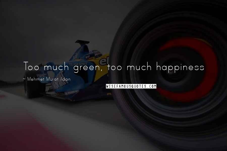 Mehmet Murat Ildan Quotes: Too much green, too much happiness