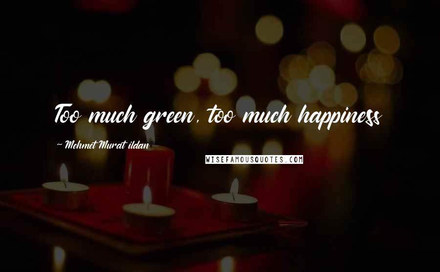 Mehmet Murat Ildan Quotes: Too much green, too much happiness