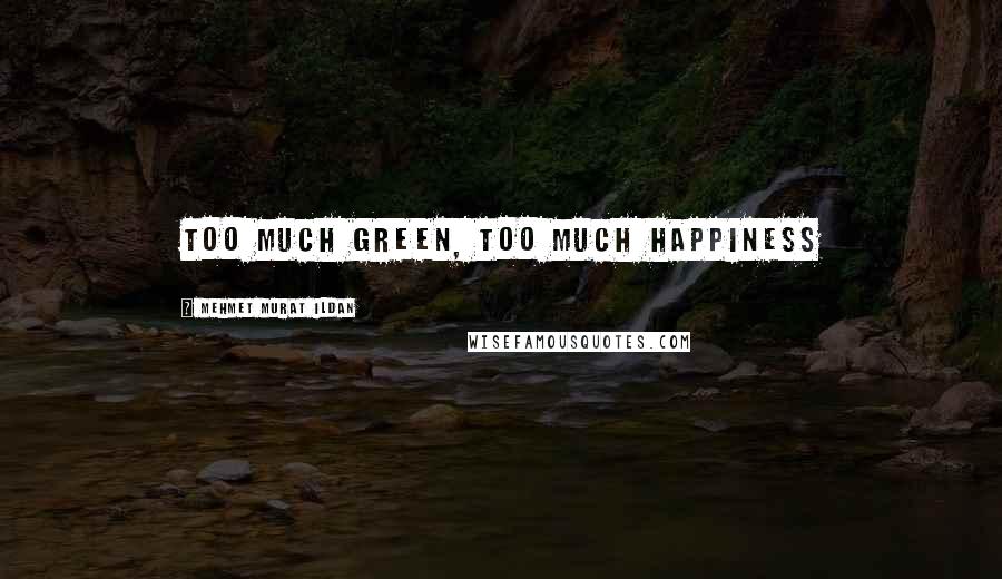 Mehmet Murat Ildan Quotes: Too much green, too much happiness