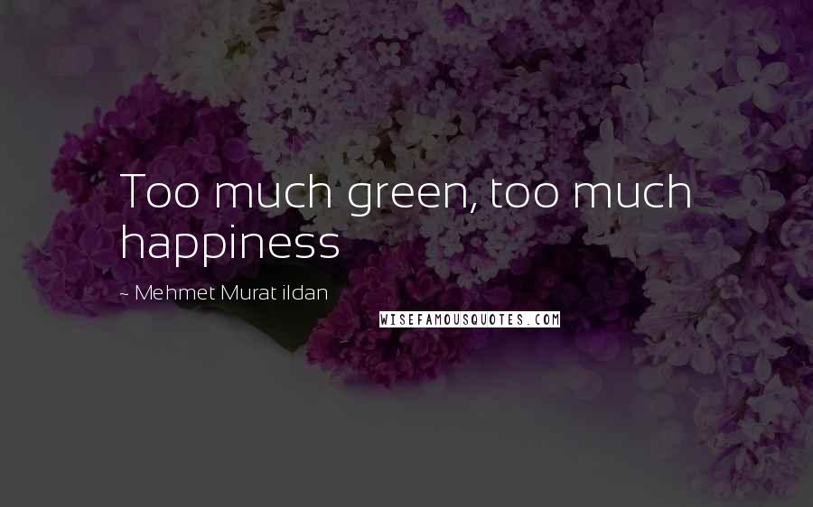 Mehmet Murat Ildan Quotes: Too much green, too much happiness