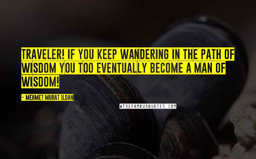 Mehmet Murat Ildan Quotes: Traveler! If you keep wandering in the path of wisdom you too eventually become a man of wisdom!