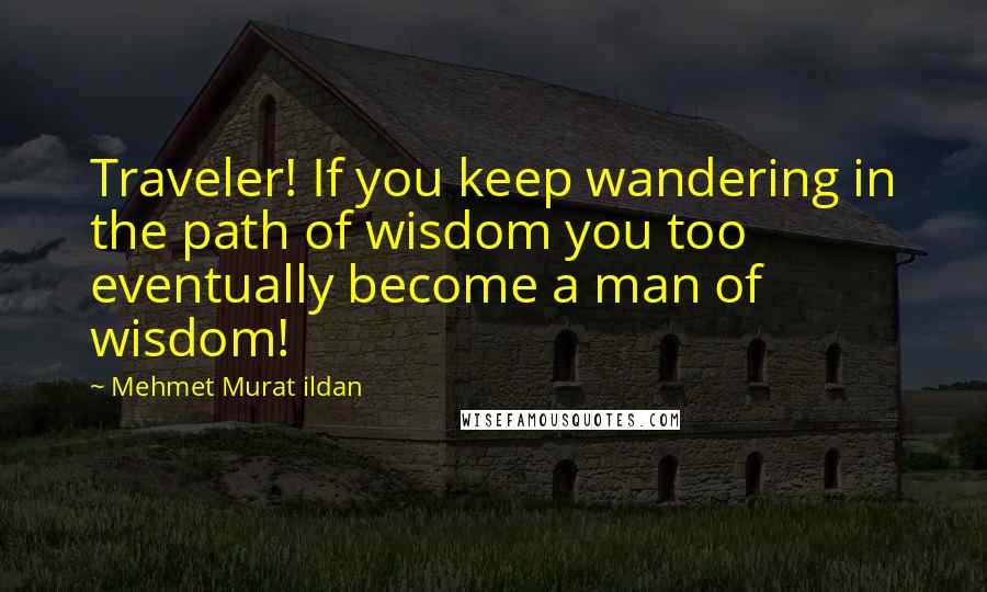 Mehmet Murat Ildan Quotes: Traveler! If you keep wandering in the path of wisdom you too eventually become a man of wisdom!