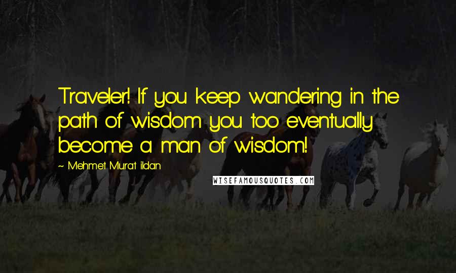 Mehmet Murat Ildan Quotes: Traveler! If you keep wandering in the path of wisdom you too eventually become a man of wisdom!