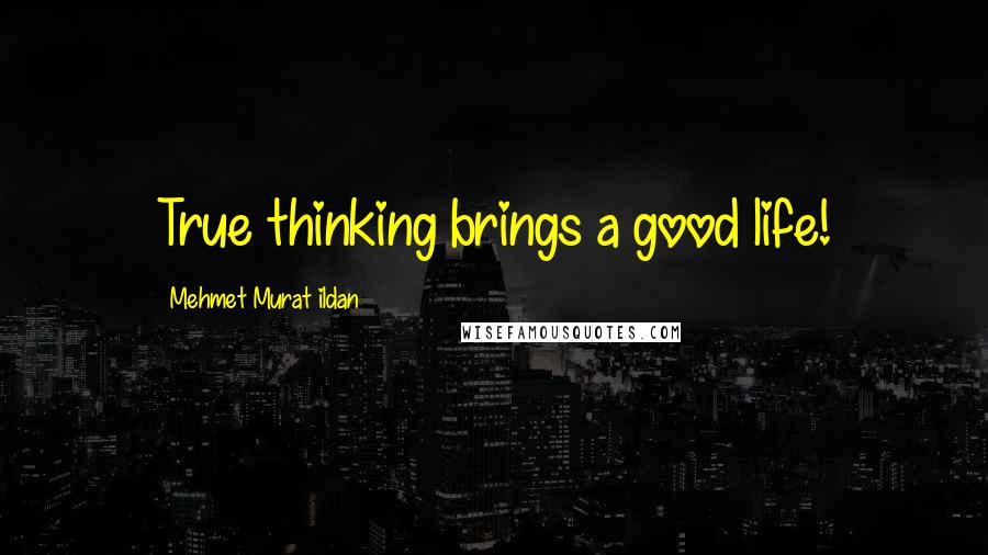 Mehmet Murat Ildan Quotes: True thinking brings a good life!