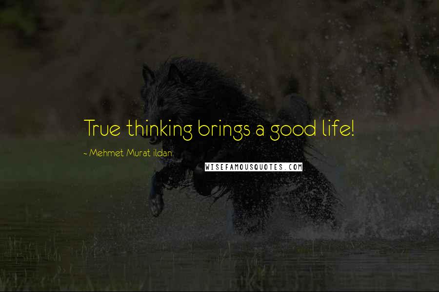 Mehmet Murat Ildan Quotes: True thinking brings a good life!