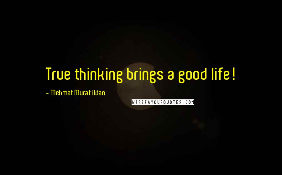 Mehmet Murat Ildan Quotes: True thinking brings a good life!