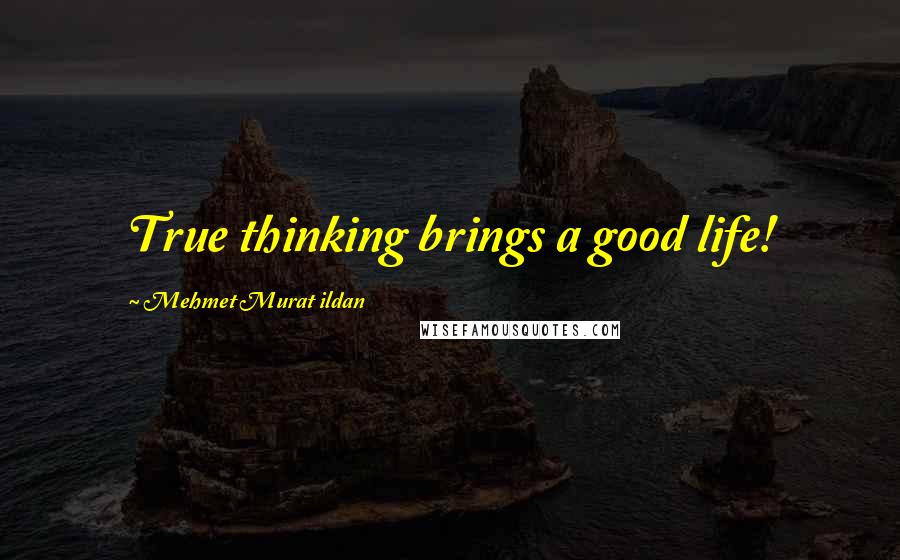 Mehmet Murat Ildan Quotes: True thinking brings a good life!