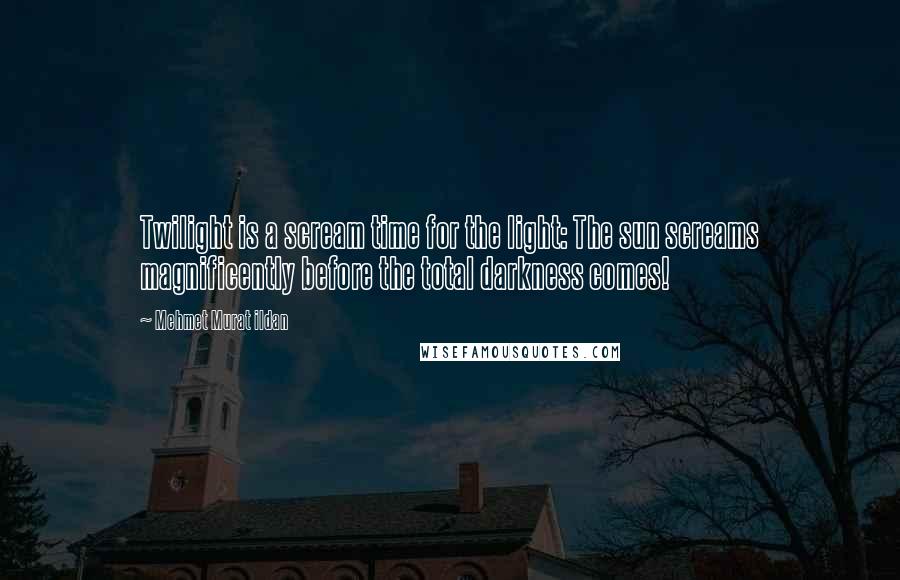 Mehmet Murat Ildan Quotes: Twilight is a scream time for the light: The sun screams magnificently before the total darkness comes!