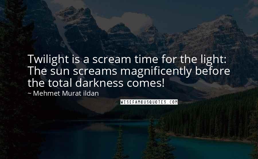 Mehmet Murat Ildan Quotes: Twilight is a scream time for the light: The sun screams magnificently before the total darkness comes!