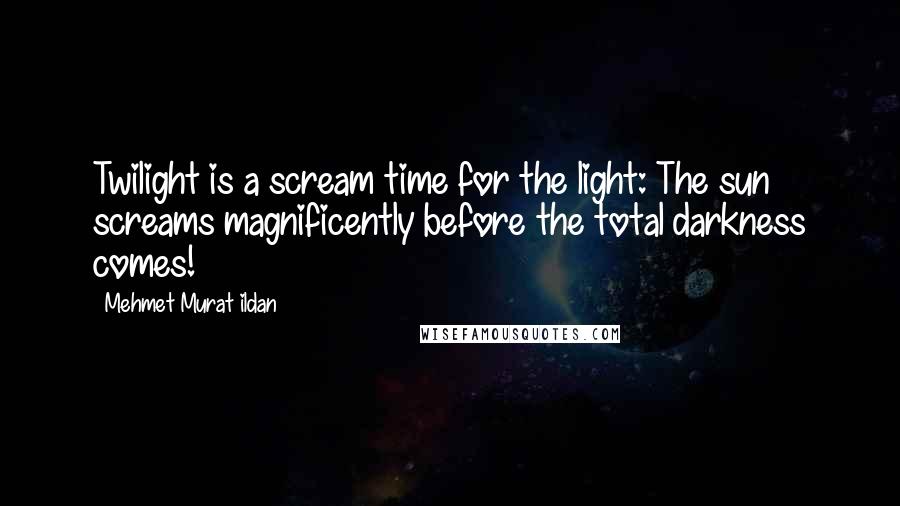 Mehmet Murat Ildan Quotes: Twilight is a scream time for the light: The sun screams magnificently before the total darkness comes!