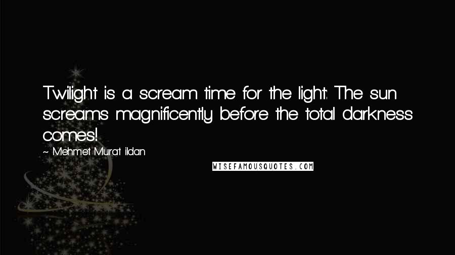 Mehmet Murat Ildan Quotes: Twilight is a scream time for the light: The sun screams magnificently before the total darkness comes!