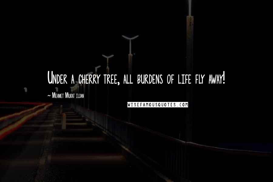 Mehmet Murat Ildan Quotes: Under a cherry tree, all burdens of life fly away!