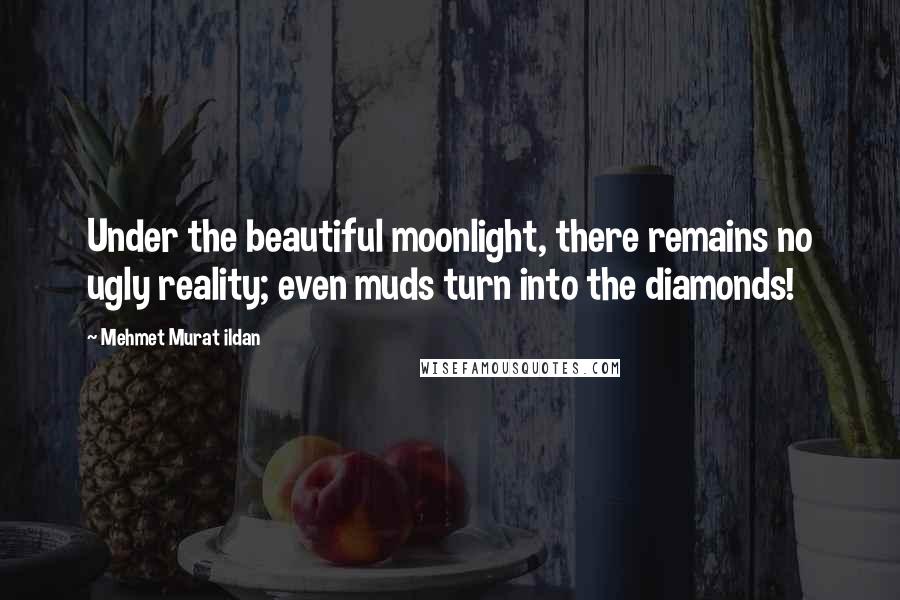 Mehmet Murat Ildan Quotes: Under the beautiful moonlight, there remains no ugly reality; even muds turn into the diamonds!
