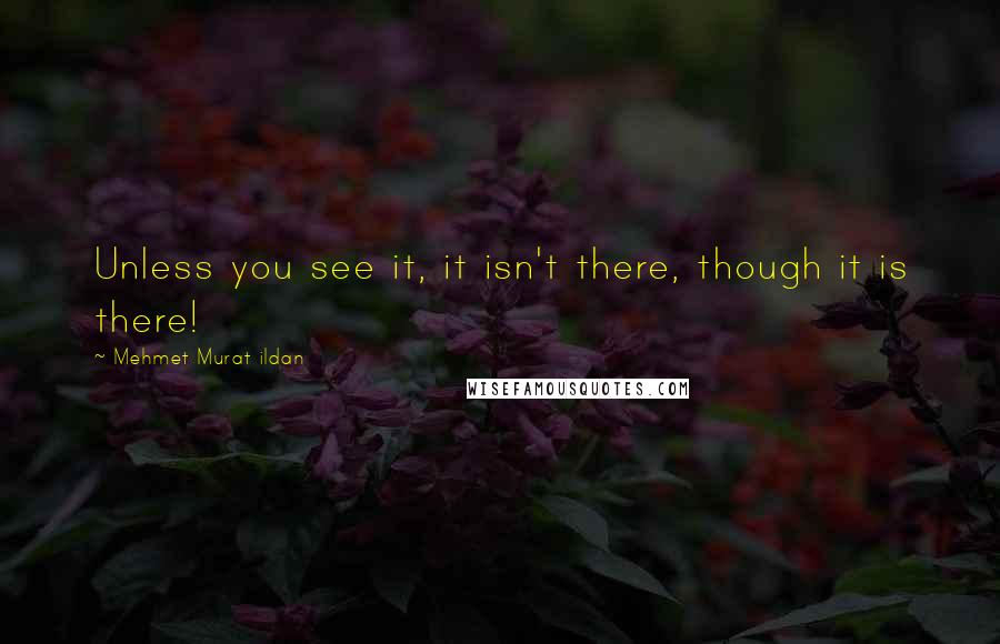 Mehmet Murat Ildan Quotes: Unless you see it, it isn't there, though it is there!