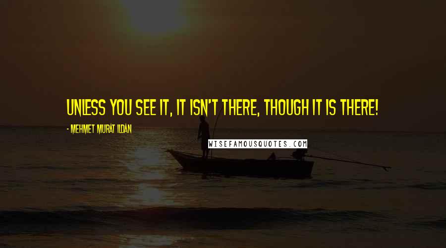 Mehmet Murat Ildan Quotes: Unless you see it, it isn't there, though it is there!