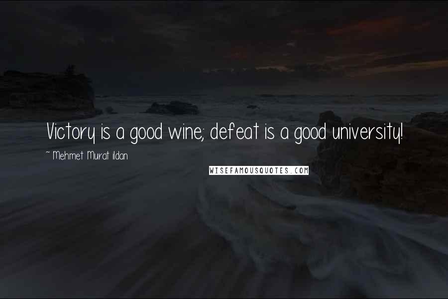 Mehmet Murat Ildan Quotes: Victory is a good wine; defeat is a good university!