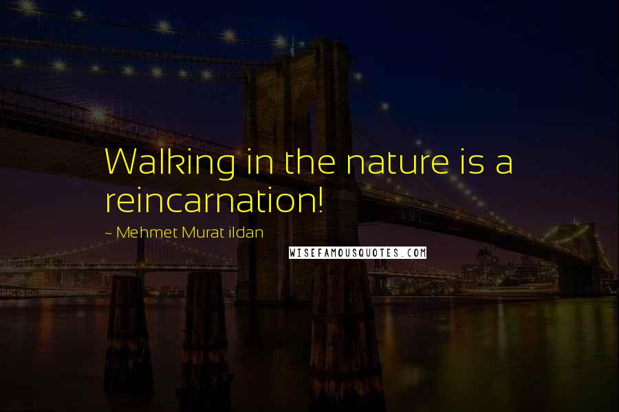 Mehmet Murat Ildan Quotes: Walking in the nature is a reincarnation!
