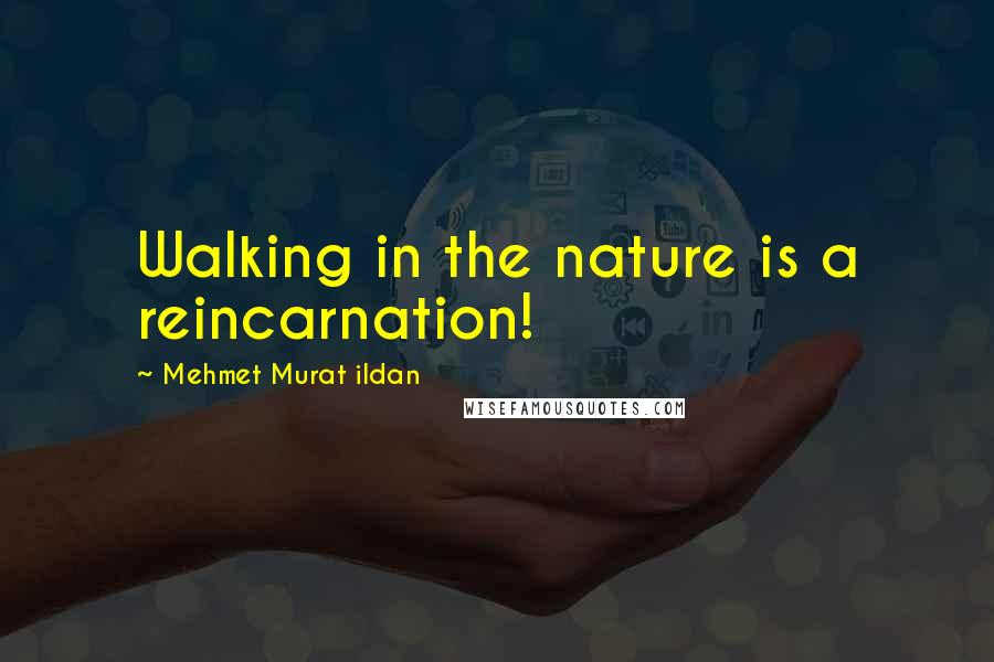 Mehmet Murat Ildan Quotes: Walking in the nature is a reincarnation!