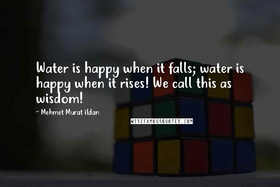 Mehmet Murat Ildan Quotes: Water is happy when it falls; water is happy when it rises! We call this as wisdom!