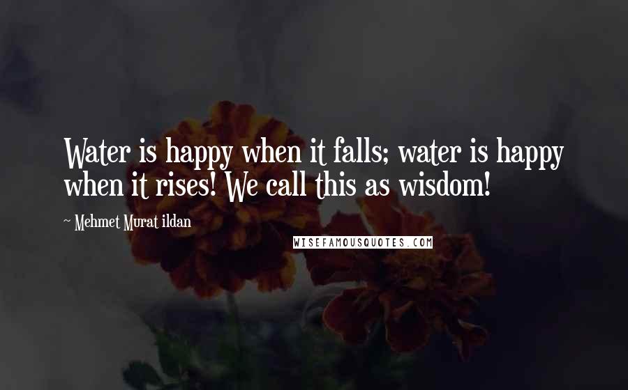 Mehmet Murat Ildan Quotes: Water is happy when it falls; water is happy when it rises! We call this as wisdom!