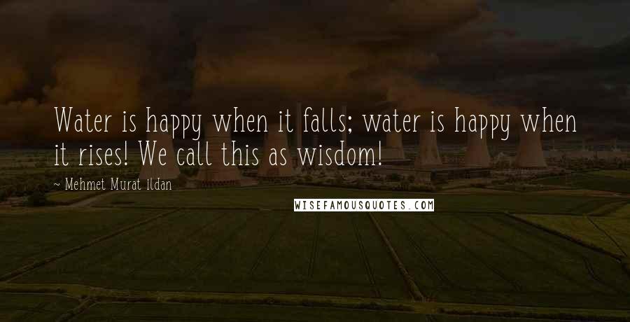 Mehmet Murat Ildan Quotes: Water is happy when it falls; water is happy when it rises! We call this as wisdom!
