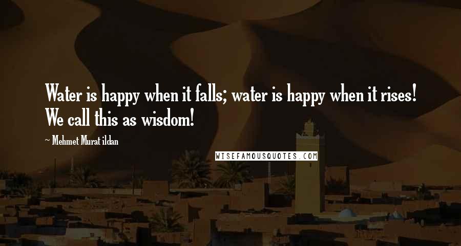 Mehmet Murat Ildan Quotes: Water is happy when it falls; water is happy when it rises! We call this as wisdom!