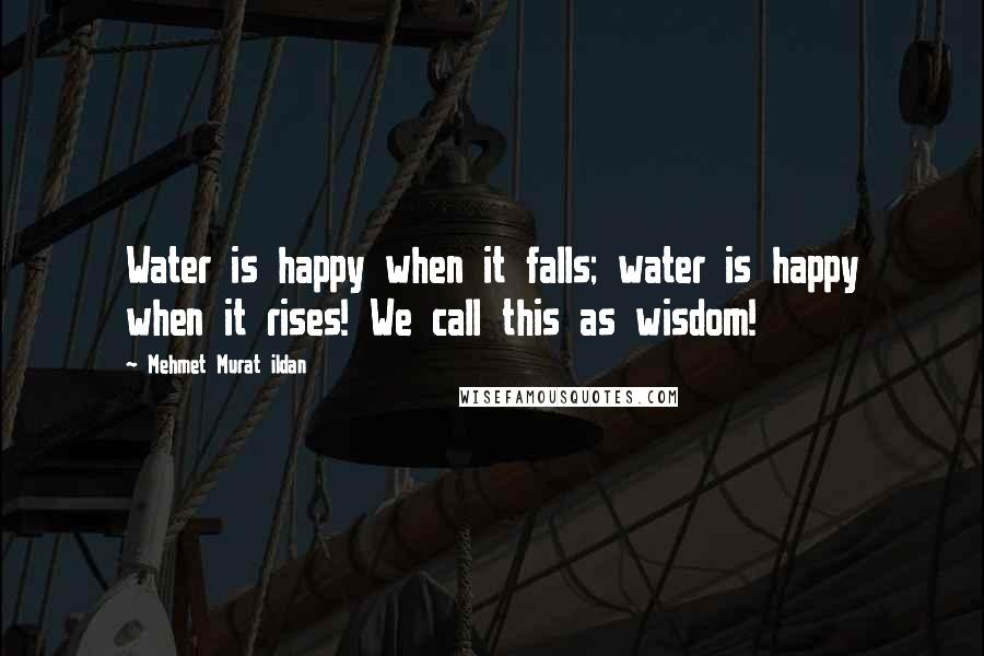 Mehmet Murat Ildan Quotes: Water is happy when it falls; water is happy when it rises! We call this as wisdom!