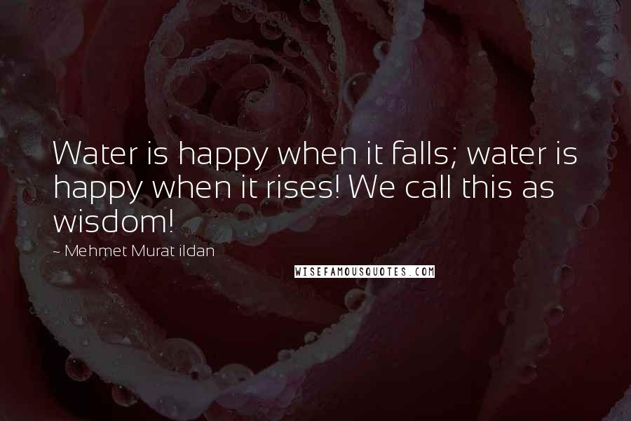 Mehmet Murat Ildan Quotes: Water is happy when it falls; water is happy when it rises! We call this as wisdom!