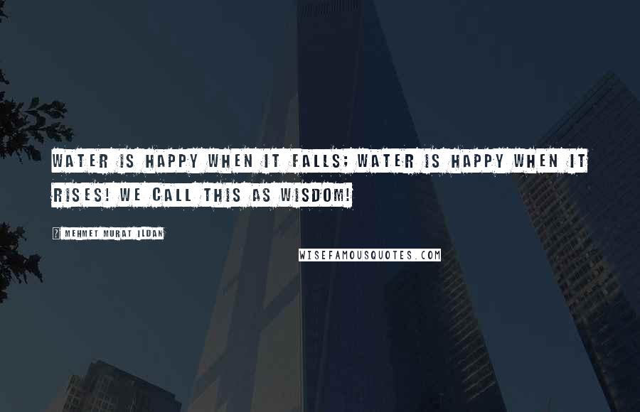 Mehmet Murat Ildan Quotes: Water is happy when it falls; water is happy when it rises! We call this as wisdom!