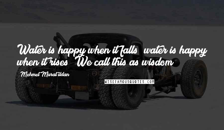 Mehmet Murat Ildan Quotes: Water is happy when it falls; water is happy when it rises! We call this as wisdom!