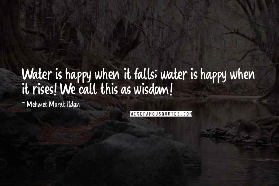 Mehmet Murat Ildan Quotes: Water is happy when it falls; water is happy when it rises! We call this as wisdom!