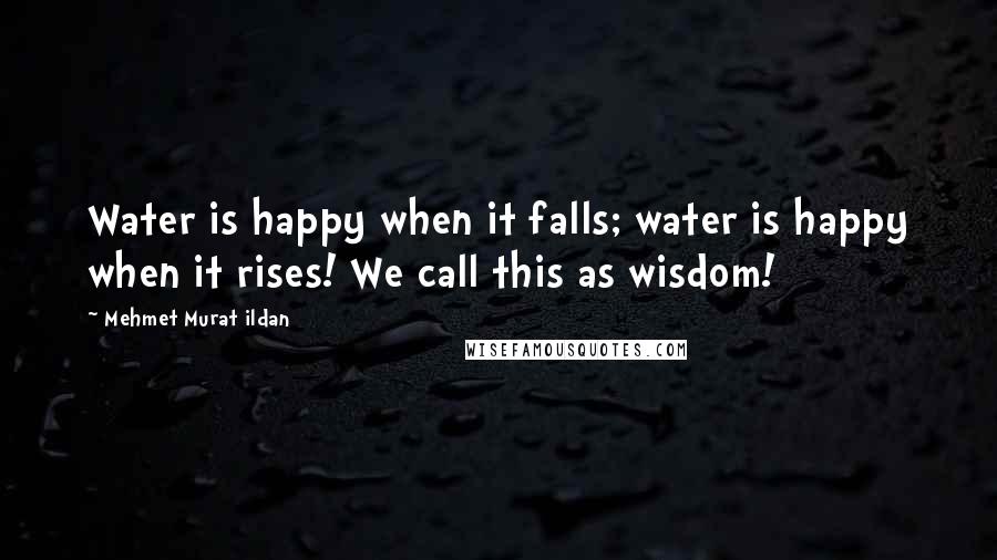 Mehmet Murat Ildan Quotes: Water is happy when it falls; water is happy when it rises! We call this as wisdom!