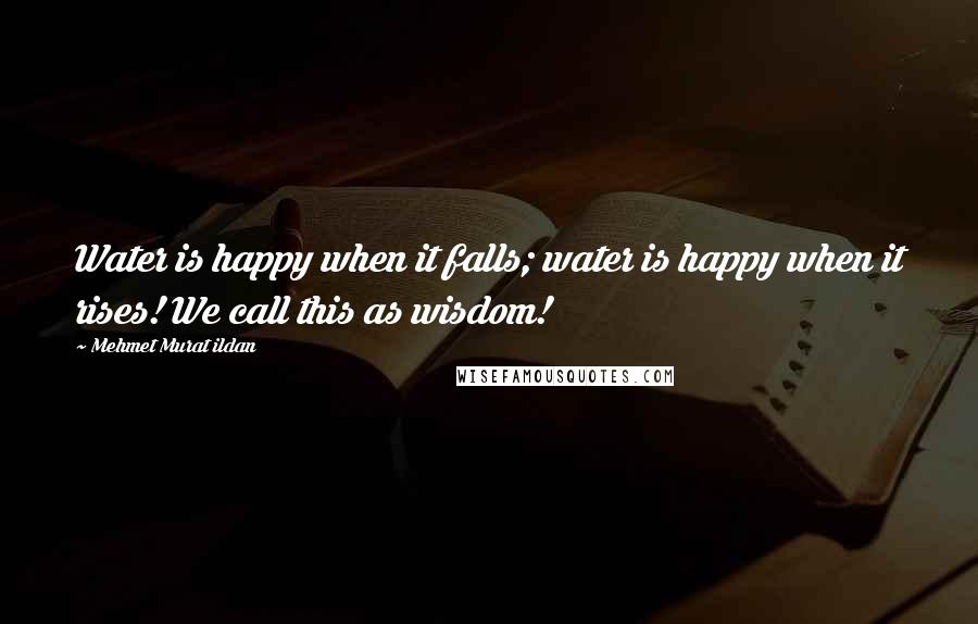 Mehmet Murat Ildan Quotes: Water is happy when it falls; water is happy when it rises! We call this as wisdom!