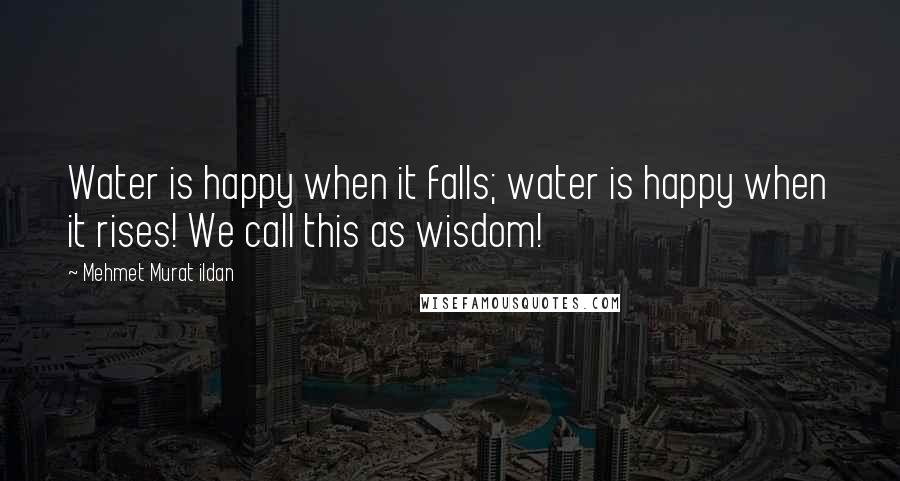 Mehmet Murat Ildan Quotes: Water is happy when it falls; water is happy when it rises! We call this as wisdom!