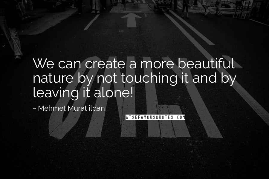 Mehmet Murat Ildan Quotes: We can create a more beautiful nature by not touching it and by leaving it alone!