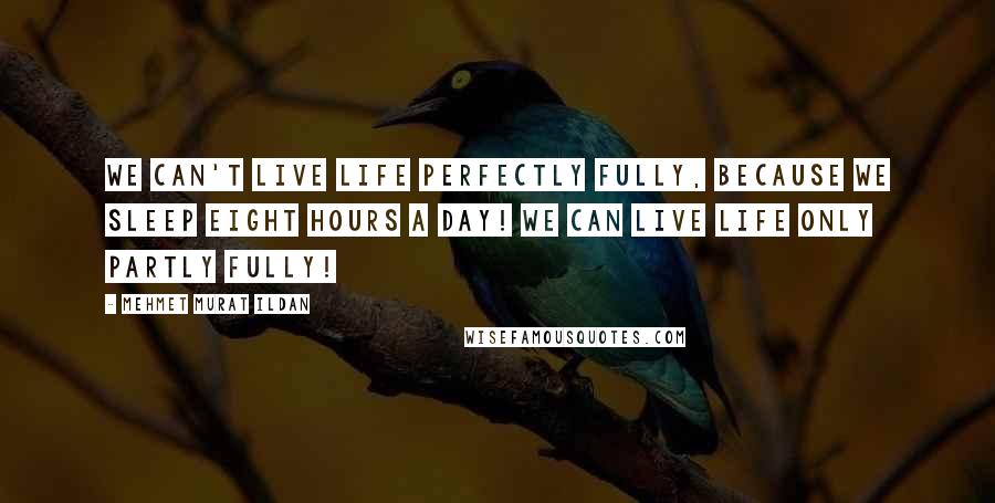 Mehmet Murat Ildan Quotes: We can't live life perfectly fully, because we sleep eight hours a day! We can live life only partly fully!