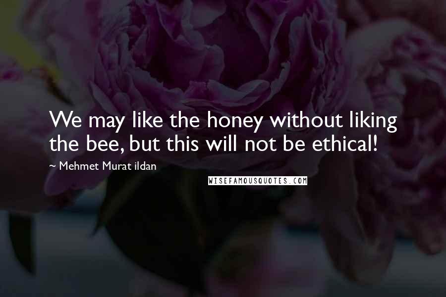 Mehmet Murat Ildan Quotes: We may like the honey without liking the bee, but this will not be ethical!