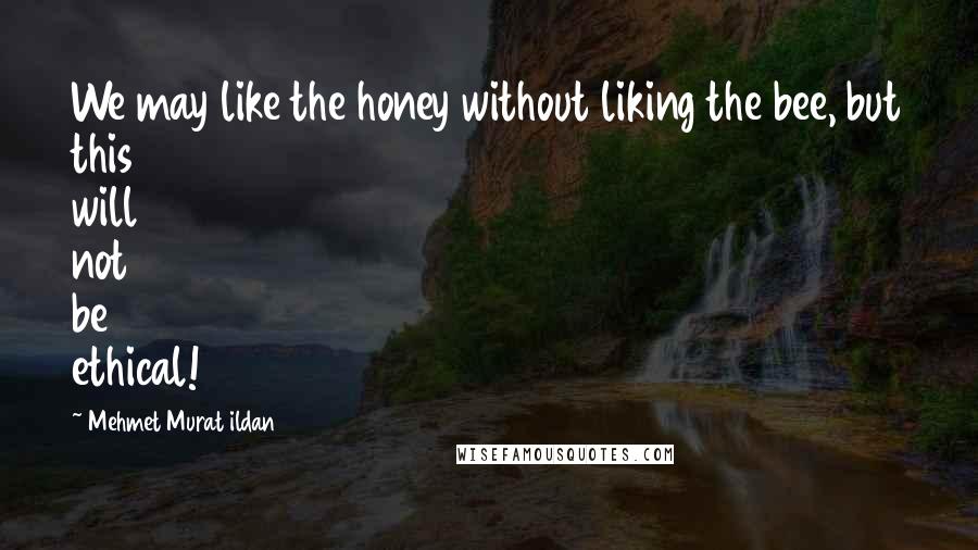 Mehmet Murat Ildan Quotes: We may like the honey without liking the bee, but this will not be ethical!