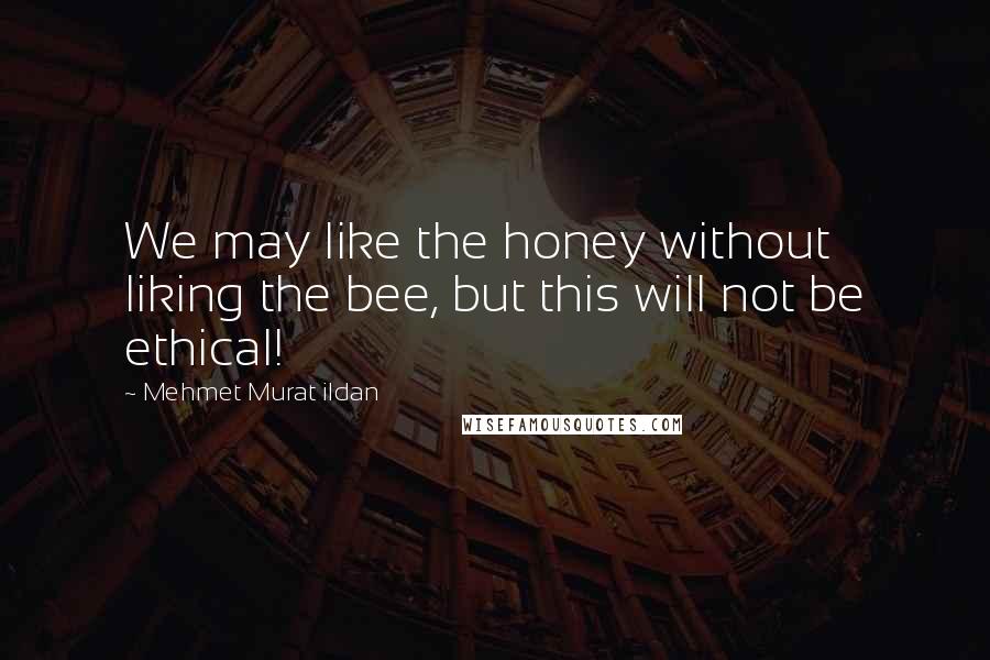 Mehmet Murat Ildan Quotes: We may like the honey without liking the bee, but this will not be ethical!