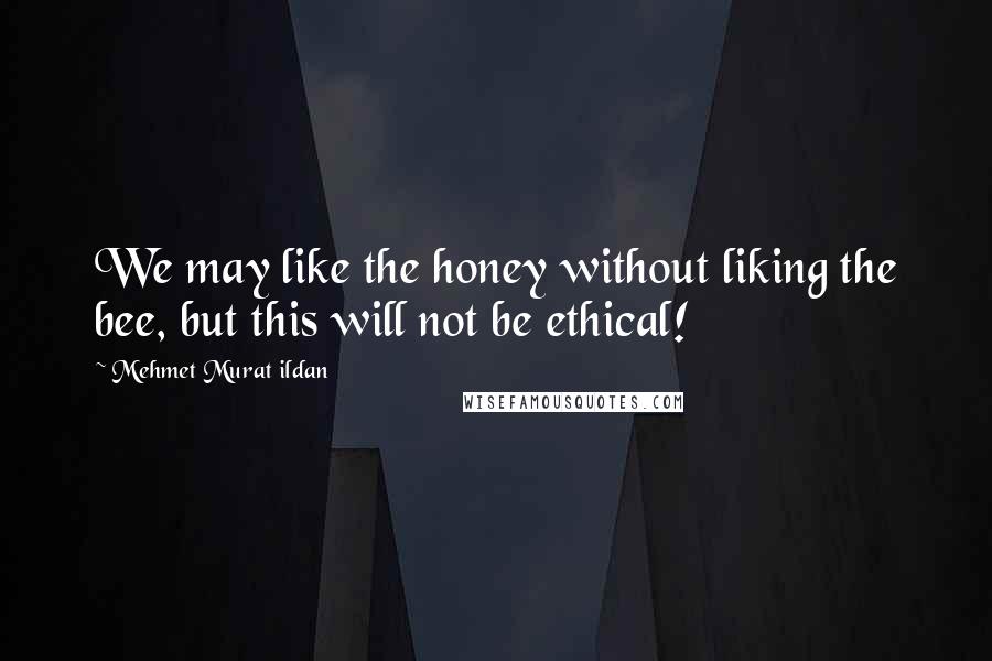 Mehmet Murat Ildan Quotes: We may like the honey without liking the bee, but this will not be ethical!