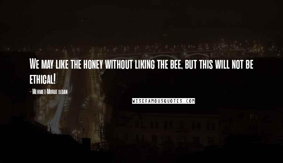 Mehmet Murat Ildan Quotes: We may like the honey without liking the bee, but this will not be ethical!