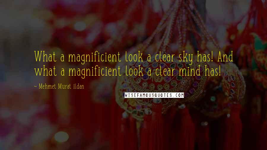 Mehmet Murat Ildan Quotes: What a magnificient look a clear sky has! And what a magnificient look a clear mind has!