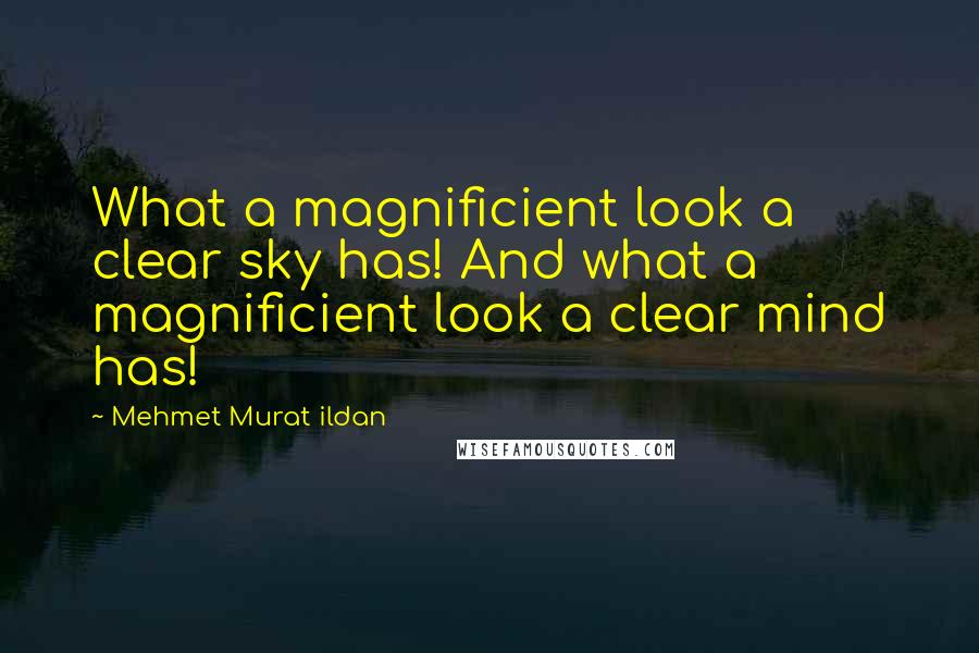 Mehmet Murat Ildan Quotes: What a magnificient look a clear sky has! And what a magnificient look a clear mind has!