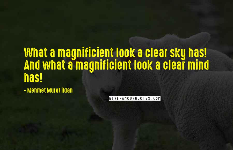 Mehmet Murat Ildan Quotes: What a magnificient look a clear sky has! And what a magnificient look a clear mind has!