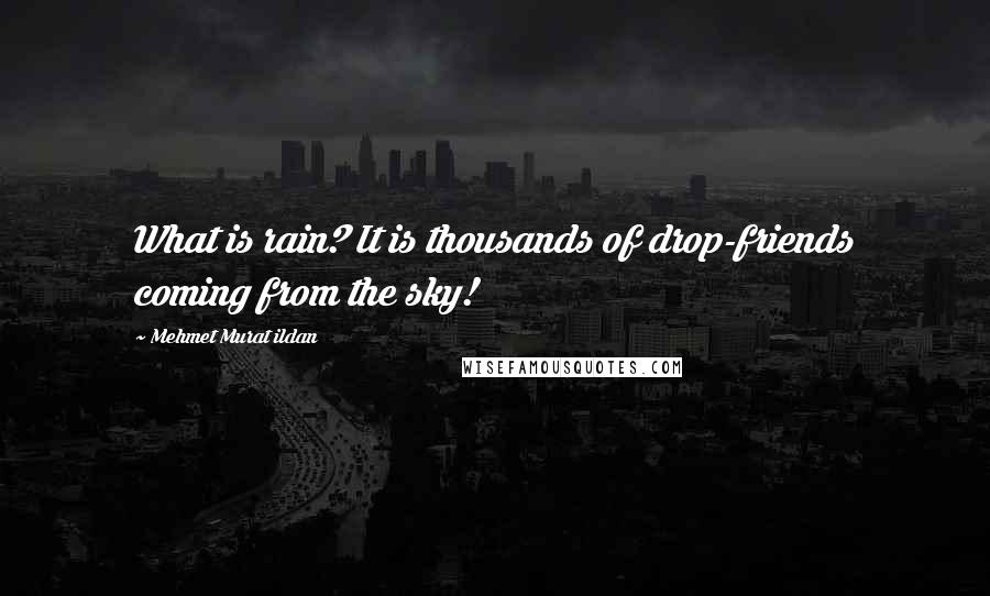 Mehmet Murat Ildan Quotes: What is rain? It is thousands of drop-friends coming from the sky!