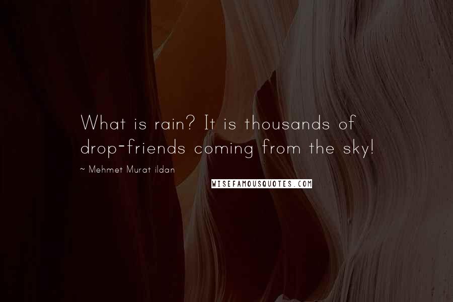 Mehmet Murat Ildan Quotes: What is rain? It is thousands of drop-friends coming from the sky!